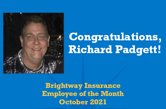 Richard Padgett Employee of the Month October 2021