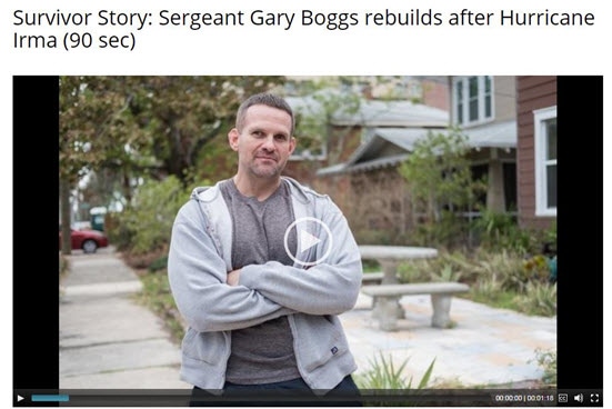 Survivor Story: Sergeant Gary Boggs rebuilds after Hurricane Irma