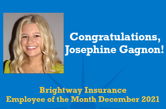 Josephine Gagnon Employee of the Month December 2021